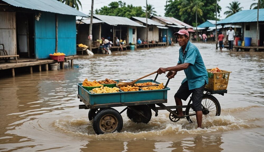 vendors persist despite flooding