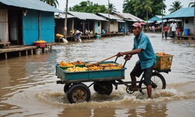 vendors persist despite flooding