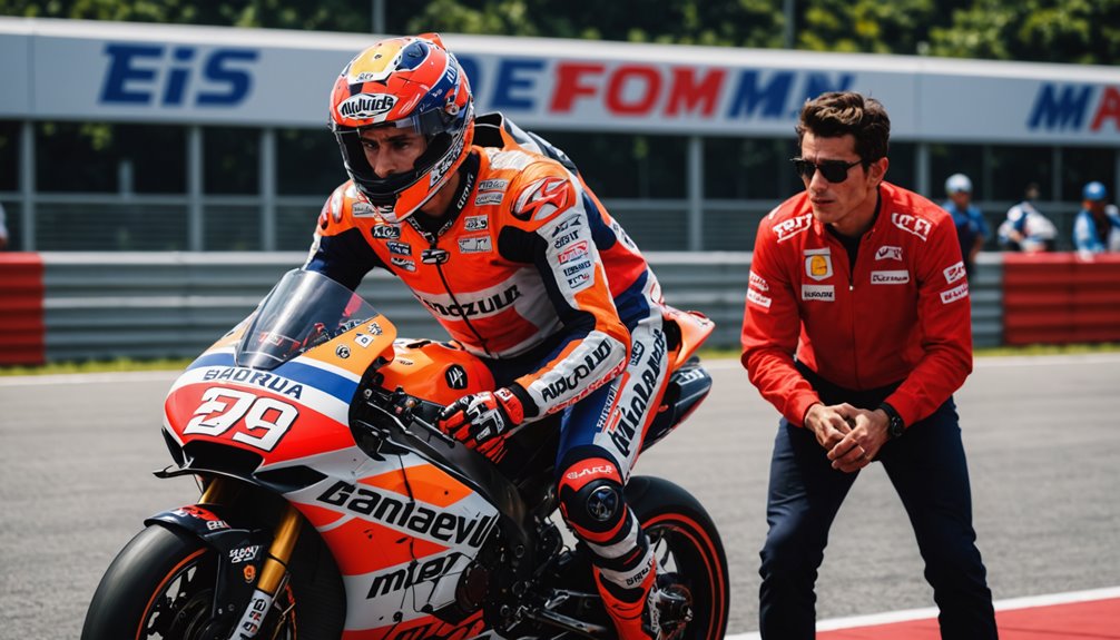 marquez observes bagnaia sepang