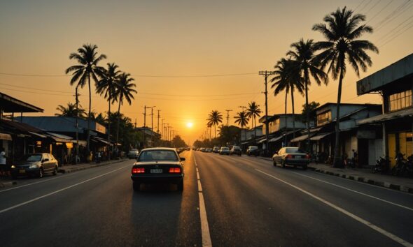 lalu lintas mengalir dengan lancar malam ini